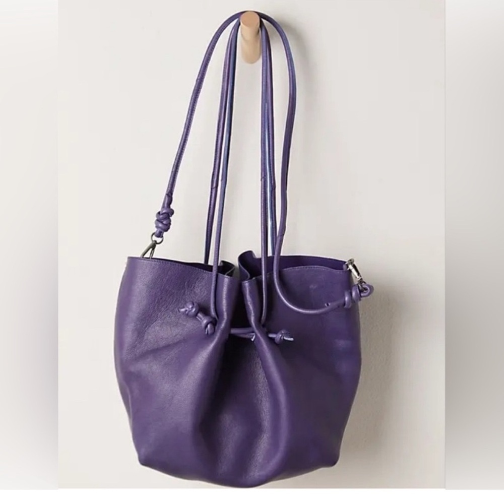 *NWT* Free People Leather Drawstring tote Bag